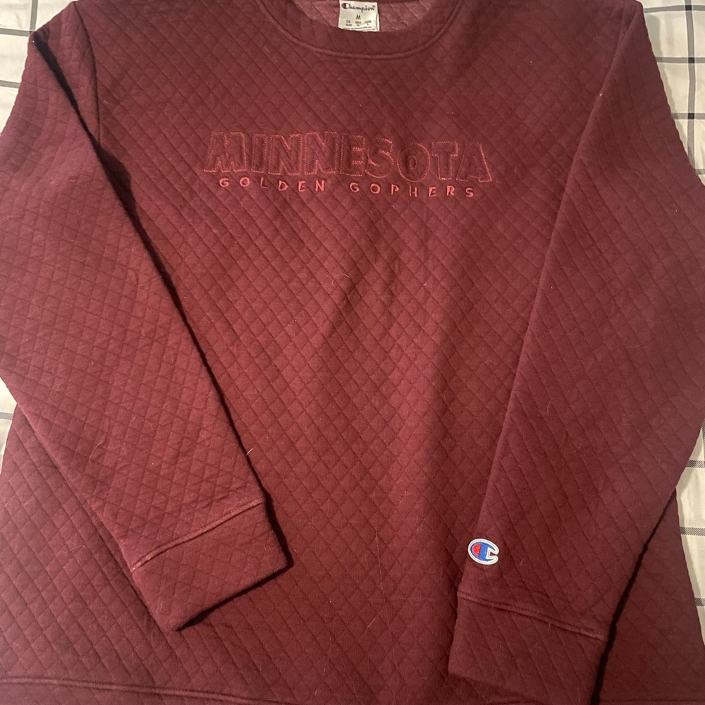 Champion Quilted Crewneck Sweatshirt - Maroon